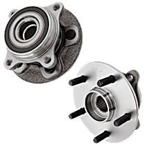 Front, Driver and Passenger Side Wheel Hub, 5 Lugs, With Bearing, 2-Wheel Set