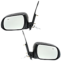 Driver and Passenger Side Mirror, Power Adjust, Heated, Paintable, Manual Folding, No Signal Light, No Blind Spot Feature, No Memory, No Puddle Light, No Auto-Dimming