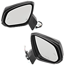 Driver and Passenger Side Mirror, Power Adjust, Heated, Paintable, Manual Folding, No Signal Light, With Blind Spot Detection in Glass, No Memory, No Puddle Light, No Auto-Dimming