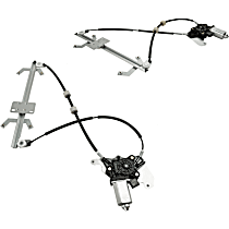 Rear, Driver and Passenger Side Window Regulators Power, with Motor