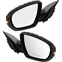 Driver and Passenger Side Non-Towing Mirrors, Power, Power Folding, Heated, Paintable, In-housing Signal Light, Without memory, Without Puddle Light, Without Auto-Dimming
