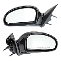 Driver and Passenger Side Mirror, Power Adjust, Heated, Textured Black, Manual Folding, No Signal Light, No Blind Spot Feature, No Memory, No Puddle Light, No Auto-Dimming