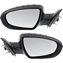 Driver and Passenger Side Non-Towing Mirrors, Power, Manual Folding, Heated, Paintable, In-housing Signal Light, Without memory, Without Puddle Light, Without Auto-Dimming