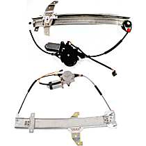 Front and Rear, Passenger Side Power Window Regulator, With Motor