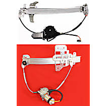Front and Rear, Driver Side Power Window Regulator, With Motor
