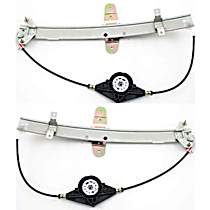 Sedan Rear, Driver and Passenger Side Power Window Regulator, Without Motor, 4-Door