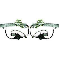 Rear, Driver and Passenger Side Power Window Regulator, With Motor