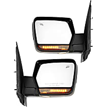 Driver and Passenger Side Mirror, Non-Towing, Power, Power Folding, Heated, Chrome, In-housing Signal Light, With memory, With Puddle Light, Without Auto-Dimming, Without Blind Spot Feature