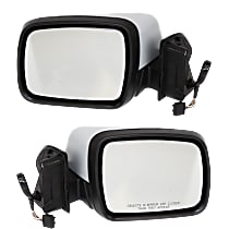 Driver and Passenger Side Mirror, Power, Manual Folding, Heated, Paintable, Without Signal Light, With memory, Without Puddle Light, Without Auto-Dimming, Without Blind Spot Feature
