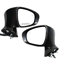 Driver and Passenger Side Mirrors, Power, Power Folding, Heated, Paintable, In-housing Signal Light, With memory, With Puddle Light, Without Auto-Dimming, With Blind Spot Detection in Glass