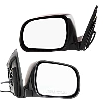 Driver and Passenger Side Mirrors, Passenger side - Manual Adjust; Driver side - Power, Manual Folding, Heated, Paintable, Without Signal Light, Without memory, Without Auto-Dimming