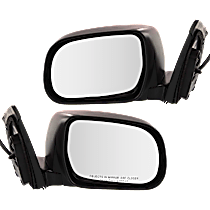 Driver and Passenger Side Mirrors, with Memory, without Signal Light, Blind Spot Feature, Puddle Light, and Auto-Dimming, RH - Manual Adjust, LH - Power, Heated, Paintable, Manual Folding, Base Model