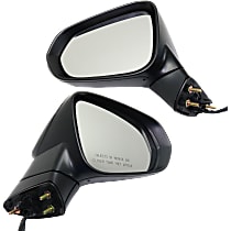 Driver and Passenger Side Mirror, Power, Heated, Paintable, Manual Folding, In-housing Signal Light, No Blind Spot Feature, With Memory, No Puddle Light, No Auto-Dimming