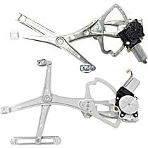 Front, Driver and Passenger Side Power Window Regulator, With Motor