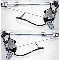 Rear, Driver and Passenger Side Window Regulators, Power, With Motor