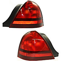 Driver and Passenger Side Halogen Tail Light, Without bulb(s), OE Replacement