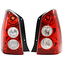 Driver and Passenger Side Halogen Tail Light, Without bulb(s), OE Replacement