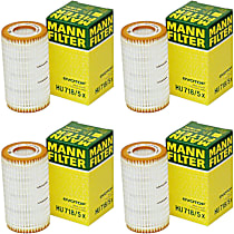 SET-MANHU7185X-4 Oil Filter - Cartridge, Direct Fit, Set of 4