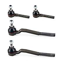 Front, Driver and Passenger Side, Inner and Outer Tie Rod End, Supreme Series