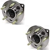 SET-MO512003-2 Rear, Driver and Passenger Side Wheel Hub, 5 Lugs, With Bearing, FWD, Problem Solver Series