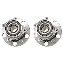 Rear, Driver and Passenger Side Wheel Hub, Sedan, 4-Wheel ABS, RWD, Base, 5 Lugs, With Bearing, Problem Solver Series