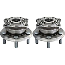 Rear, Driver and Passenger Side Wheel Hub, Coupe, 4-Wheel ABS, RWD, 5 Lugs, With Bearing, Problem Solver Series