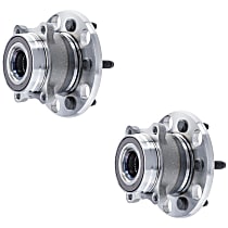 SET-MO512546-2 Rear, Driver and Passenger Side Wheel Hub, 5 Lugs, With Bearing,, Problem Solver Series