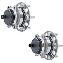 Rear, Driver and Passenger Side Wheel Hub, FWD, 5 Lugs, With Bearing, Problem Solver Series