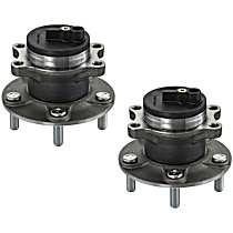 Rear, Driver and Passenger Side Wheel Hub, FWD, 5 Lugs, With Bearing, Problem Solver Series