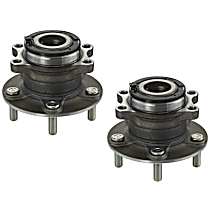 Rear, Driver and Passenger Side Wheel Hub, AWD, 5 Lugs, With Bearing, Problem Solver Series