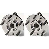 Front, Driver and Passenger Side Wheel Hub, Non-ABS, 4WD, 5 Lugs, With Bearing, Problem Solver Series - Front, Driver and Passenger Side