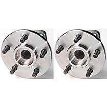 SET-MO513084-2 Front, Driver and Passenger Side Wheel Hub, 5 Lugs, With Bearing,, Problem Solver Series
