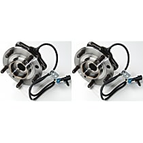Front, Driver and Passenger Side Wheel Hub, Sport Utility, 4-Wheel ABS, 4WD, 5 Lugs, With Bearing, Problem Solver Series