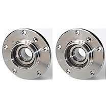 SET-MO513125-2 Front, Driver and Passenger Side Wheel Hub, 5 Lugs, With Bearing, RWD, Problem Solver Series