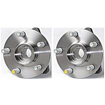 Front, Driver and Passenger Side Wheel Hub, 4-Door, FWD, Sedan, 5 Lugs, With Bearing, Problem Solver Series