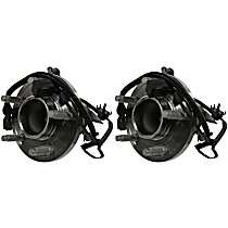 Front, Driver and Passenger Side Wheel Hub, Sedan, 4-Wheel ABS, RWD, LS, 5 Lugs, With Bearing, Problem Solver Series