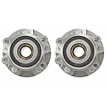 Front, Driver and Passenger Side Wheel Hub,  4-Wheel ABS Transaxle, Automatic , FWD, Coupe, 5 Lugs, With Bearing, Problem Solver Series