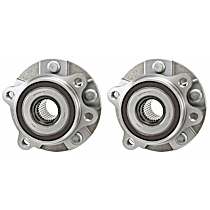 Front, Driver and Passenger Side Wheel Hub,  4-Wheel ABS Transaxle, Standard , FWD, Coupe, 5 Lugs, With Bearing, Problem Solver Series