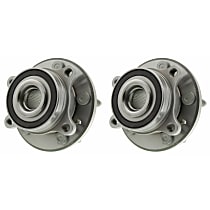Front or Rear, Driver and Passenger Side Wheel Hub, Front or Rear, Sedan, 4-Wheel ABS, AWD, 5 Lugs, With Bearing, Problem Solver Series