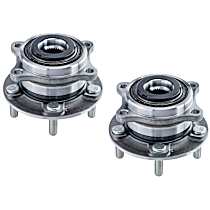 Front, Driver and Passenger Side Wheel Hub, FWD, 5 Lugs, With Bearing, Problem Solver Series