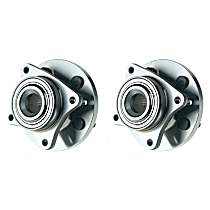 SET-MO515067-2 Front, Driver and Passenger Side Wheel Hub, 5 Lugs, With Bearing,, Problem Solver Series