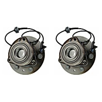 Front, Driver and Passenger Side Wheel Hub, 4WD, 6 Lugs, With Bearing, Problem Solver Series
