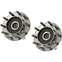 SET-MO515102-2 Front, Driver and Passenger Side Wheel Hub, 10 Lugs, With Bearing,, Problem Solver Series