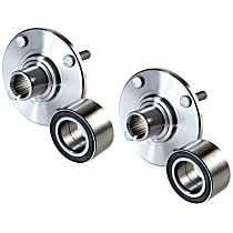 Front, Driver and Passenger Side Wheel Hub, Sedan, 4-Wheel ABS, FWD, With Bearing, Problem Solver Series