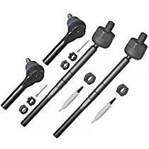 Front, Driver and Passenger Side, Inner and Outer Tie Rod End