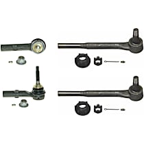 SET-MOES409LT Front, Driver and Passenger Side, Inner and Outer Tie Rod End