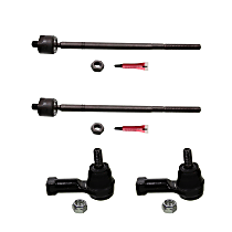 Front, Driver and Passenger Side, Inner and Outer Tie Rod End