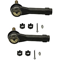 Front, Driver and Passenger Side, Outer Tie Rod Ends, Set Components - (2) Tie Rod End, Includes Dust Boot - Front, Driver and Passenger Side, Outer