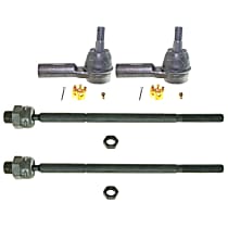 Front, Driver and Passenger Side, Inner and Outer Tie Rod End
