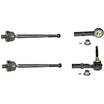 Front, Driver and Passenger Side, Inner and Outer Tie Rod End